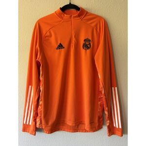 REAL MADRID TRAINING Soccer FOOTBALL JACKET ADIDAS 1/4 Zip JERSEY SIZE Large